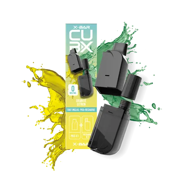 X-Bar CUBX Granité Citron pods 2-pakning sitron-is