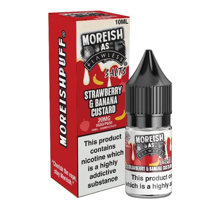 Moreish As Flawless Strawberry Banana Custard nicsalt 10ml 20mg