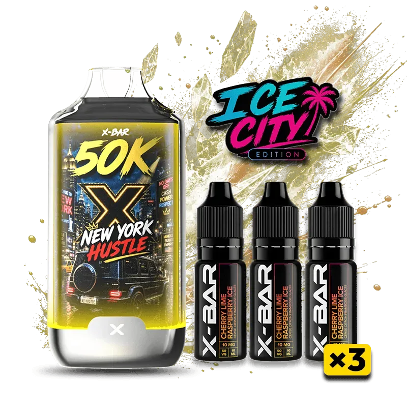 X-Bar Ice City 50K New York Hustle vape kit kirsebær