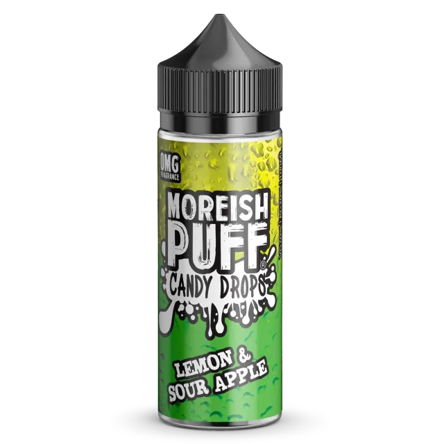 Moreish Puff Lemon Sour Apple Candy Drops e-væske 100ml sur