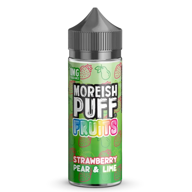 Moreish Puff Strawberry Pear Lime e-væske 100ml frukt