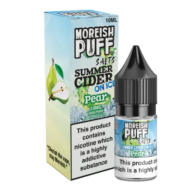 Moreish Puff Summer Cider Pear nic salt 10ml 10mg pære is