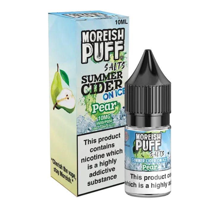 Moreish Puff Summer Cider Pear nic salt 10ml 10mg pære is