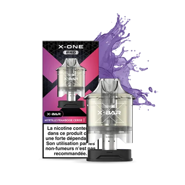 X-Bar X-ONE PRO Myrtille Framboise Cerise pods 12ml bær