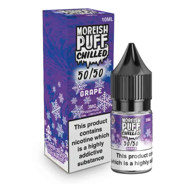 Moreish Puff Chilled Grape e-væske 10ml 50/50 drue-is