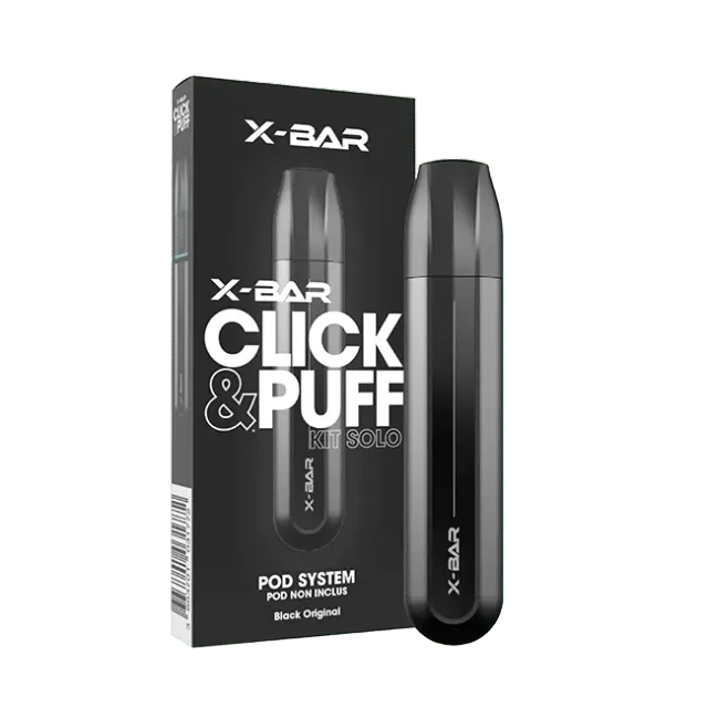X-Bar Click & Puff Solo Black vape kit svart 500 mAh
