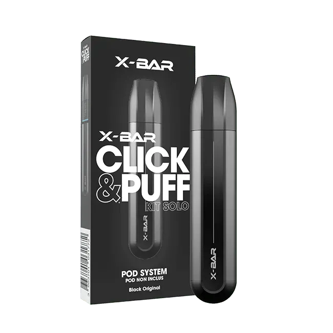 X-Bar Click & Puff Solo Black vape kit svart 500 mAh
