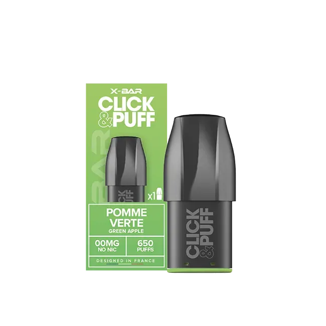 X-Bar Click & Puff pod grønt eple Pomme Verte 2 ml