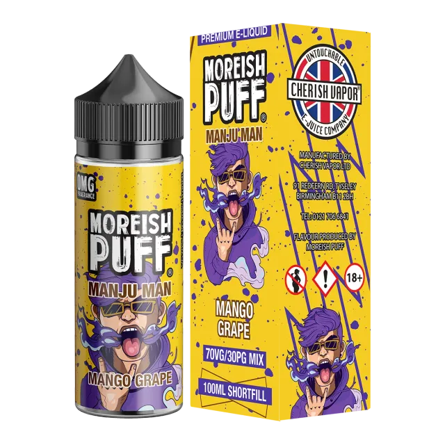 Moreish Puff Manju Man Mango Grape e-juice 100ml mango