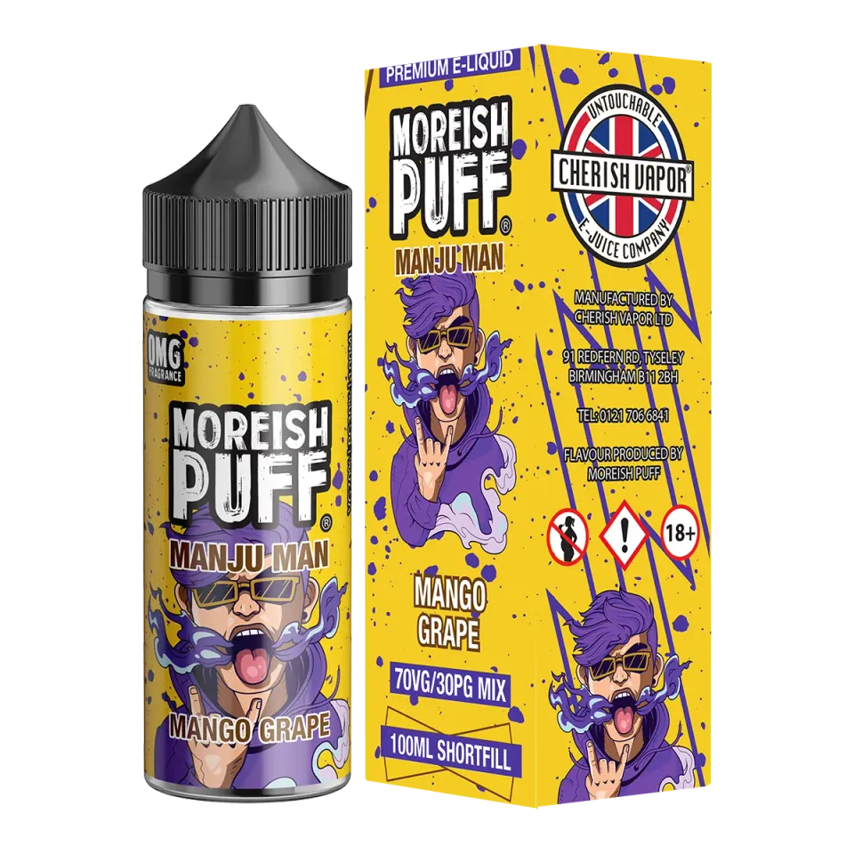 Moreish Puff Manju Man Mango Grape e-juice 100ml mango