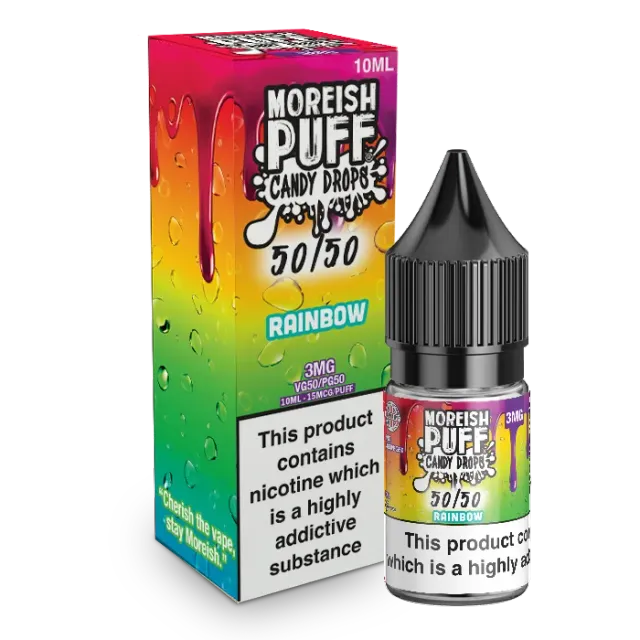 Moreish Puff Rainbow Candy Drops e-juice 10ml 12mg fruktig
