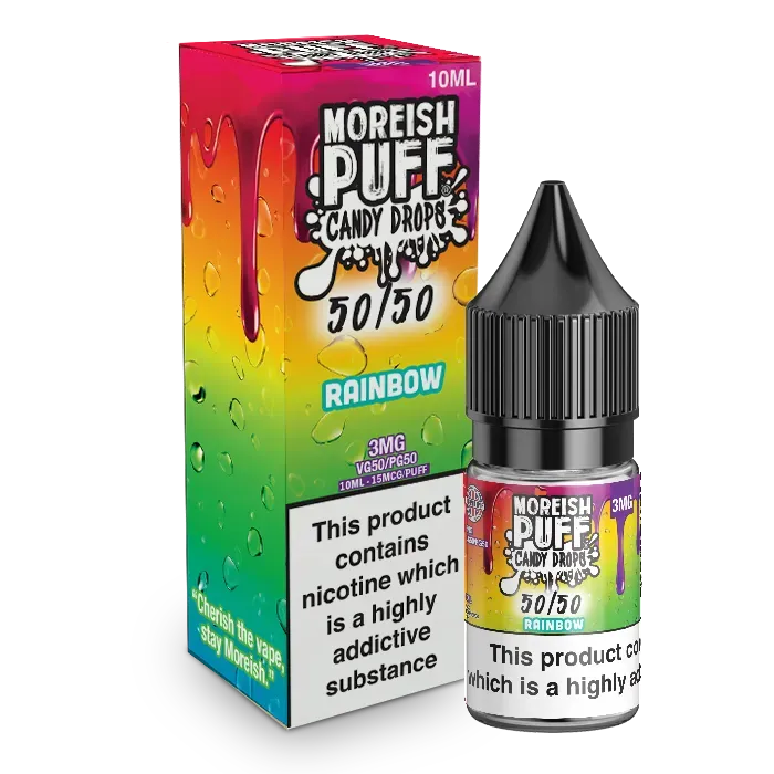 Moreish Puff Rainbow Candy Drops e-juice 10ml 12mg fruktig