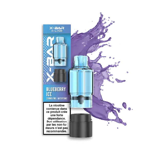 X-Bar X-Line pods blåbær ice 12 ml kald bær