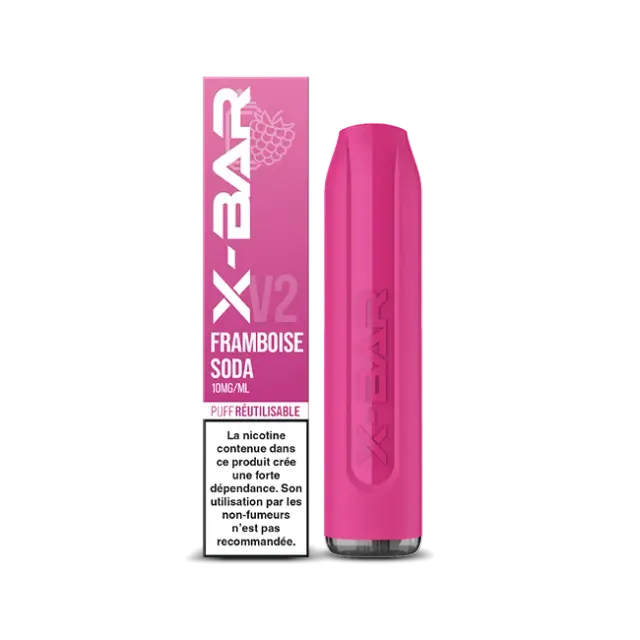 X-Bar 650 Raspberry Soda vape 2ml bringebær