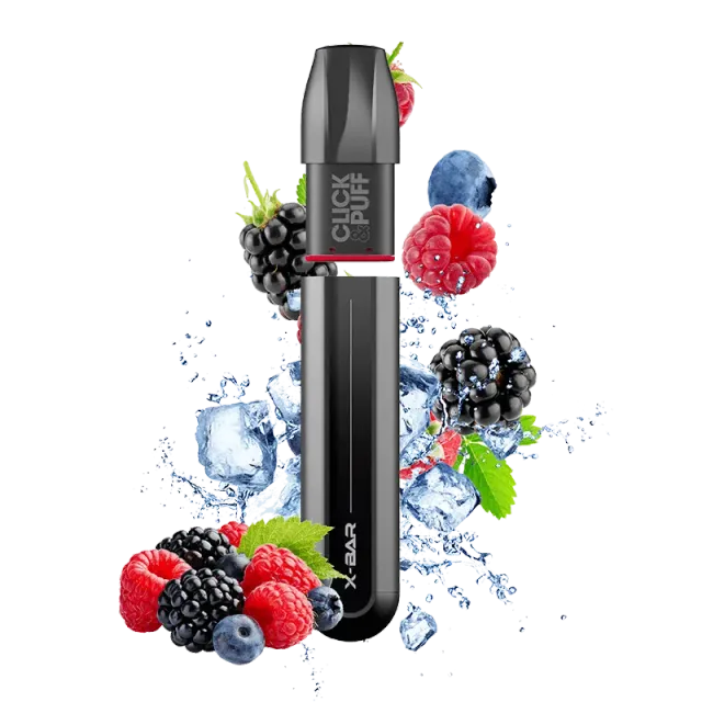 X-Bar Click & Puff Fruits Rouges startkit røde bær