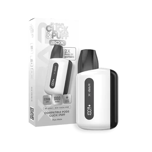 X-Bar Click & Puff boks Pure White gjenbrukbar