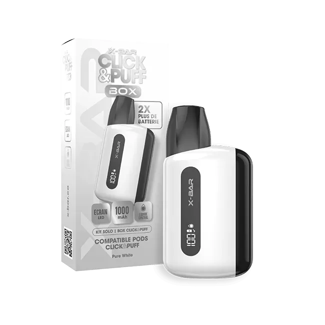 X-Bar Click & Puff boks Pure White gjenbrukbar