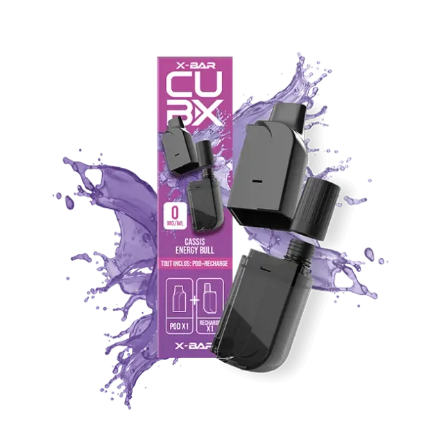 X-Bar CUBX pods BLK Energy Bull energidrikk