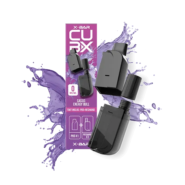 X-Bar CUBX pods BLK Energy Bull energidrikk