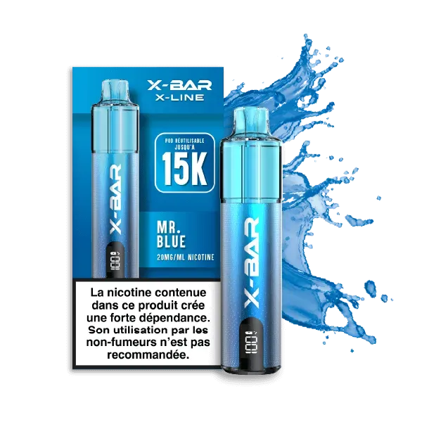X-Bar X-Line Mr Blue vape kit 12 ml blåbær bjørnebær mentol
