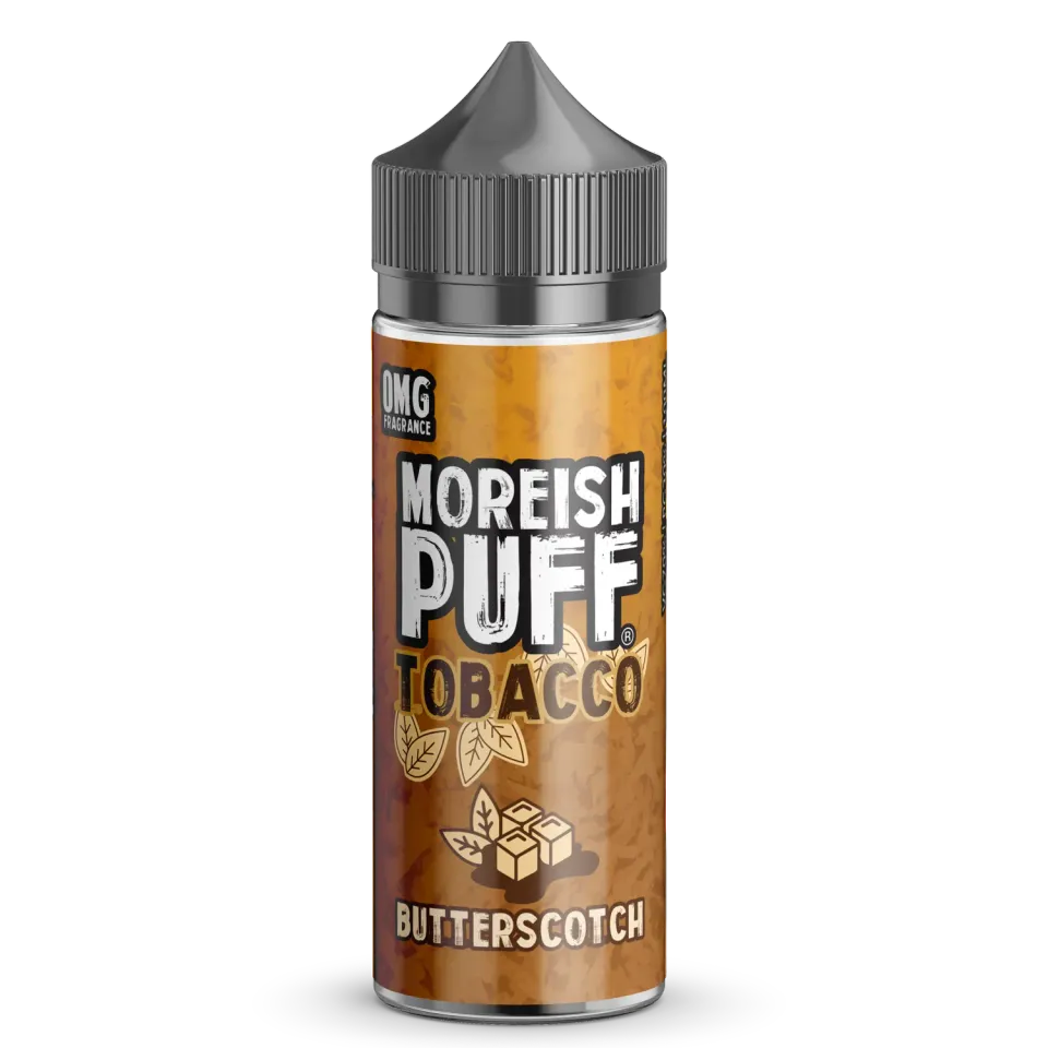 Moreish Puff Tobacco Butterscotch e-væske 100ml 0mg tobakk
