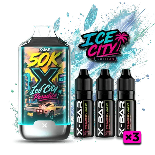 X-Bar Ice City 50K e-sigarett jordbær kiwi is