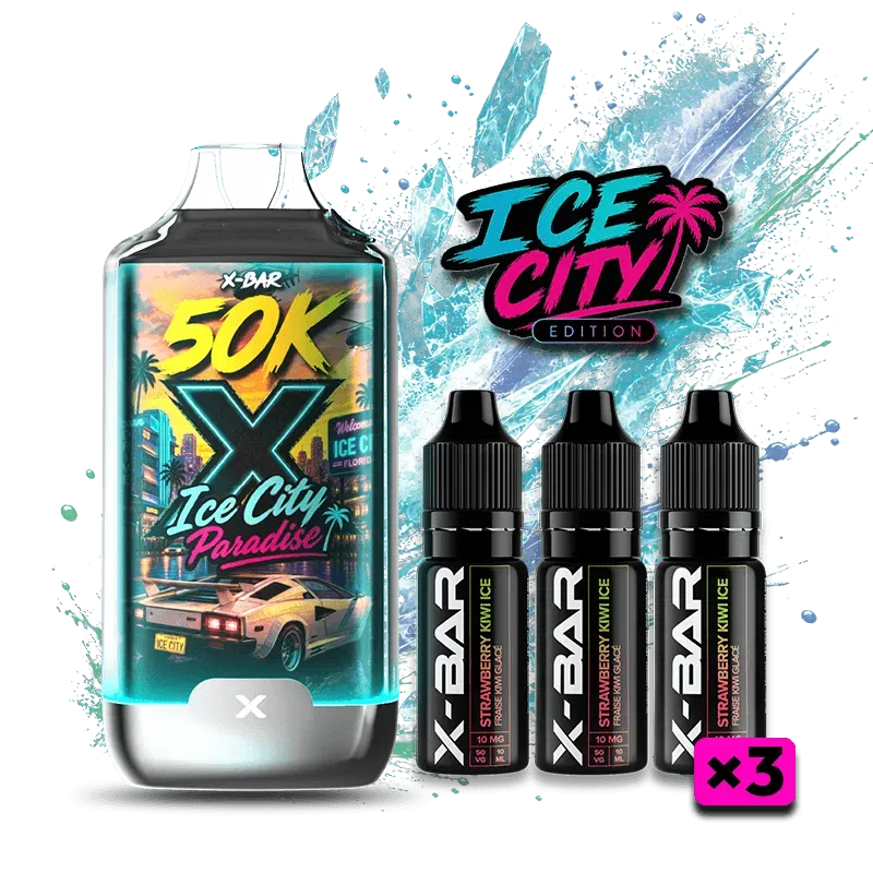 X-Bar Ice City 50K e-sigarett jordbær kiwi is