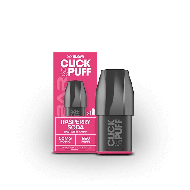 X-Bar Click & Puff Framboise Soda pod 2ml bringebær