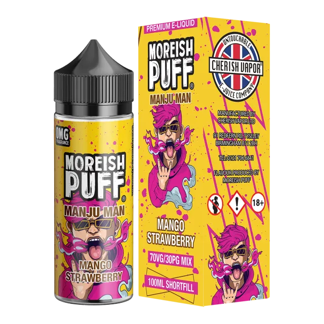 Moreish Puff Manju Man Mango Strawberry shortfill 100ml tropisk