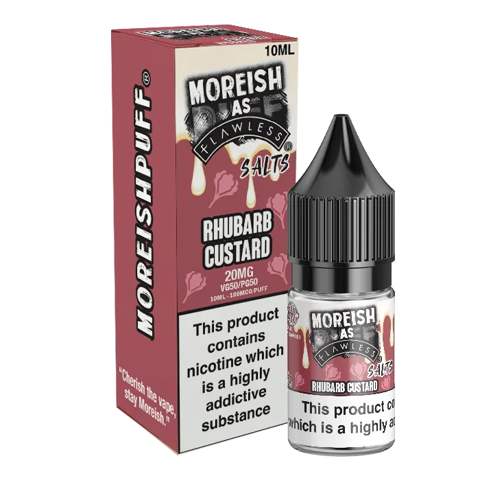 Moreish As Flawless Rhubarb Custard nic salt 10ml 10mg