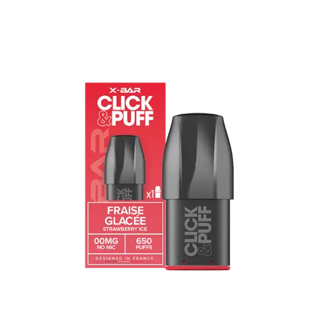 X-Bar Click & Puff Fraise Glacée pod jordbær-is