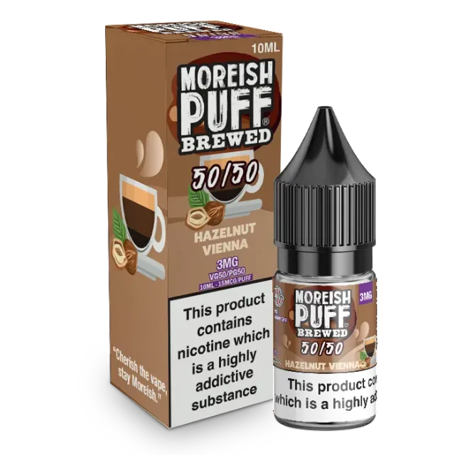 Moreish Puff Hazelnut Vienna Brewed 10ml 50/50 e-væske 3mg kaffe