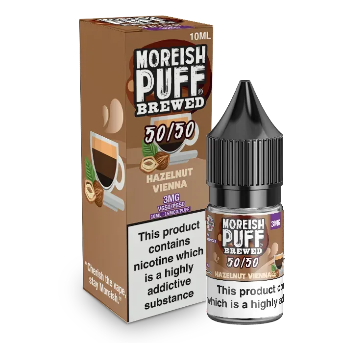 Moreish Puff Hazelnut Vienna Brewed 10ml 50/50 e-væske 3mg kaffe