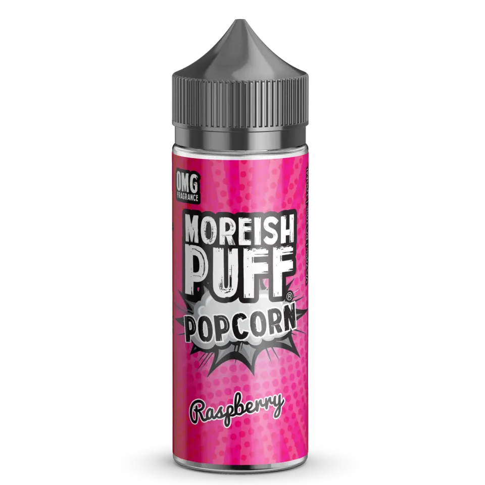 Moreish Puff Raspberry Popcorn shortfill 100ml bær
