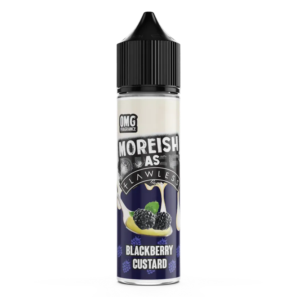 Moreish Puff As Flawless Blackberry Custard e-juice 50ml bjørnebær