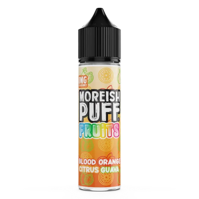 Moreish Puff Fruits Blood Orange Citrus Guava shortfill 50ml sitrus