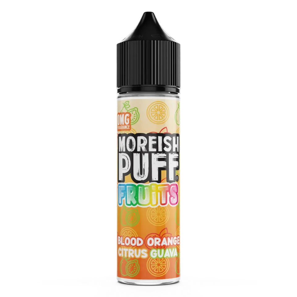 Moreish Puff Fruits Blood Orange Citrus Guava shortfill 50ml sitrus