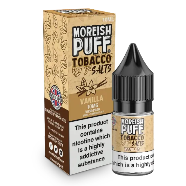 Moreish Puff Vanilla Tobacco nikotinsalt 10ml vanilje