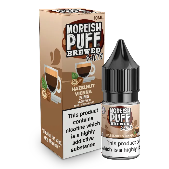 Moreish Puff Hazelnut Vienna Brewed nicsalt e-væske 10ml 10mg
