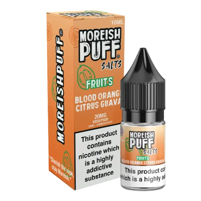 Moreish Puff Fruits Blood Orange Citrus Guava nikotinsalt 10ml 20mg sitrus