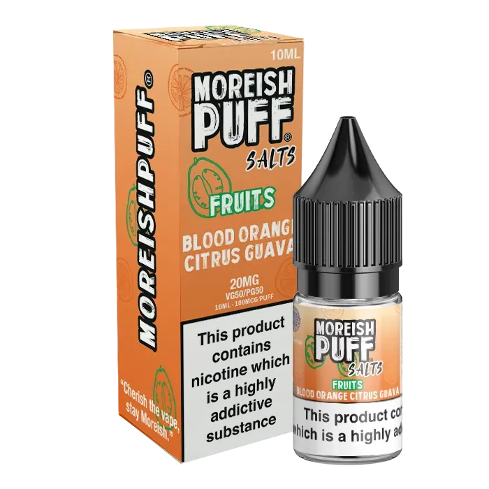 Moreish Puff Fruits Blood Orange Citrus Guava nikotinsalt 10ml 20mg sitrus