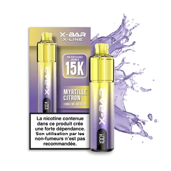 X-Bar X-Line Myrtille Citron vape-kit blåbær sitron 10+2 ml