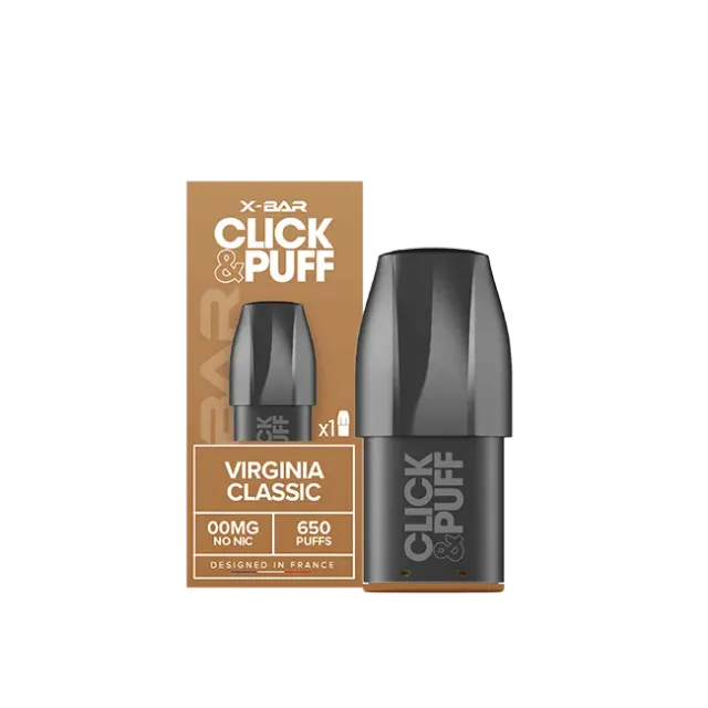 X-Bar Click & Puff pod vape virginia tobakk 2 ml