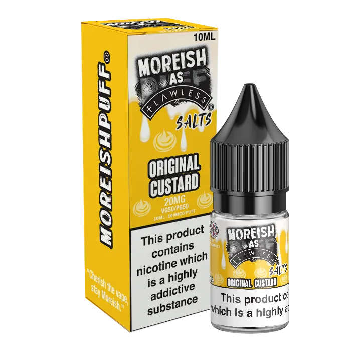Moreish As Flawless Original Custard e-væske 10ml 10mg vanilje