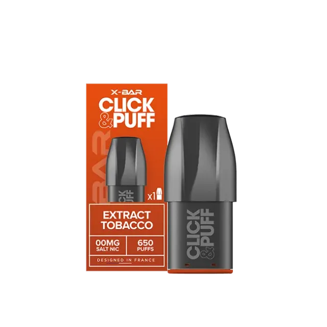X-Bar Click & Puff Extract Tobacco pod 2 ml tobakk