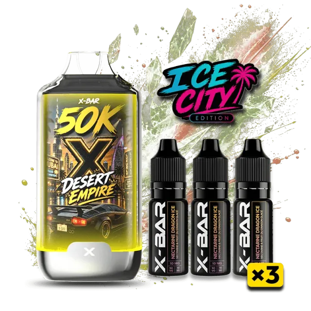 X-Bar 50K Ice City vape nektarin-dragefrukt is