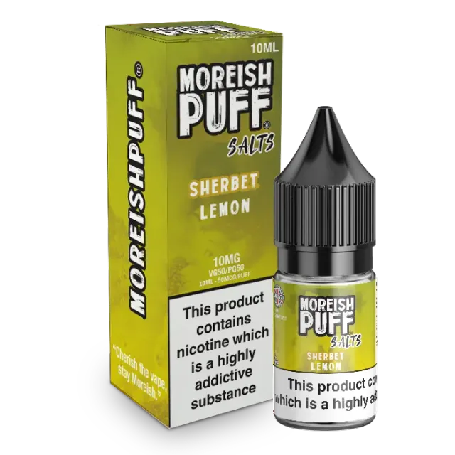Moreish Puff Sherbet Lemon Sherbet 10ml nic salt 10mg