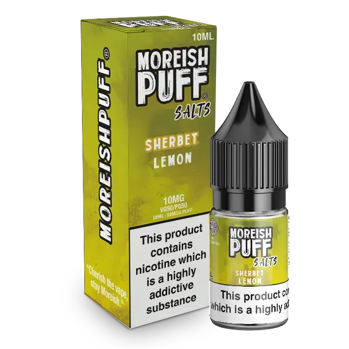Moreish Puff Sherbet Lemon Sherbet 10ml nic salt 10mg