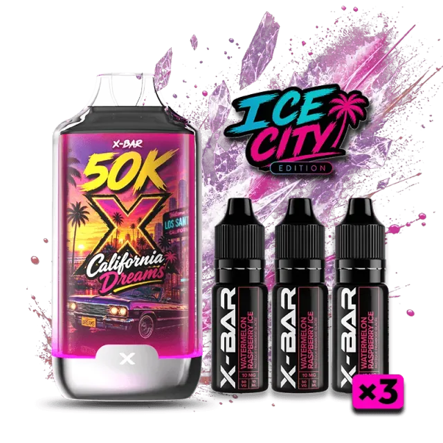 X-Bar Ice City 50K Pastèque Framboise e-sigarett kit