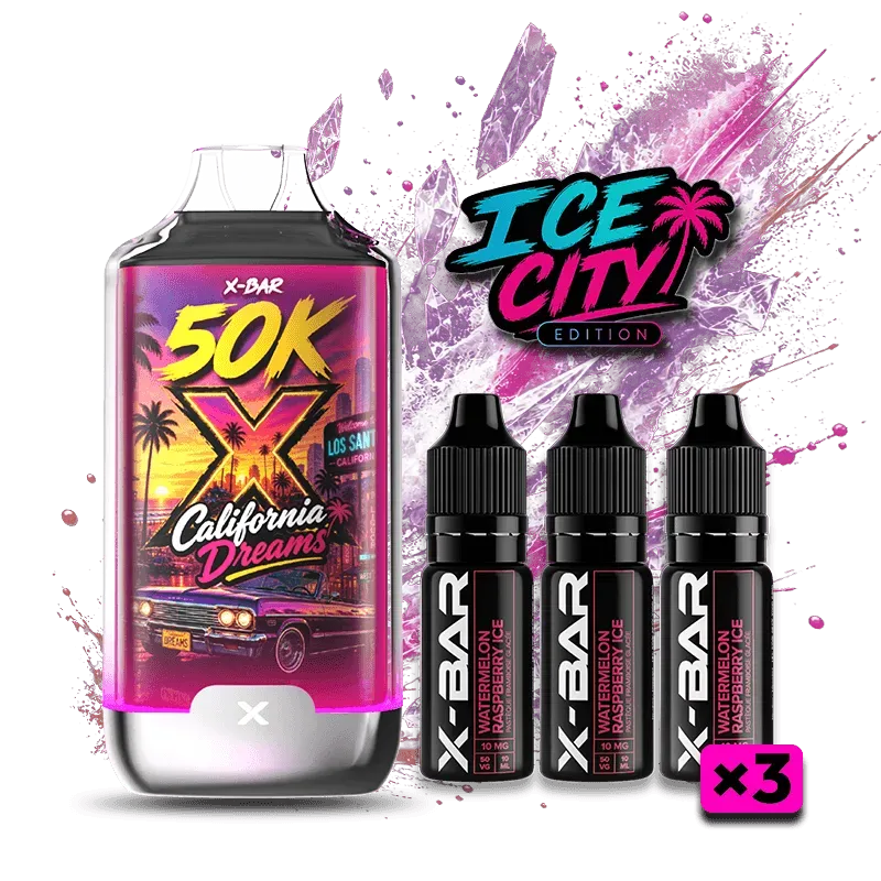 X-Bar Ice City 50K Pastèque Framboise e-sigarett kit